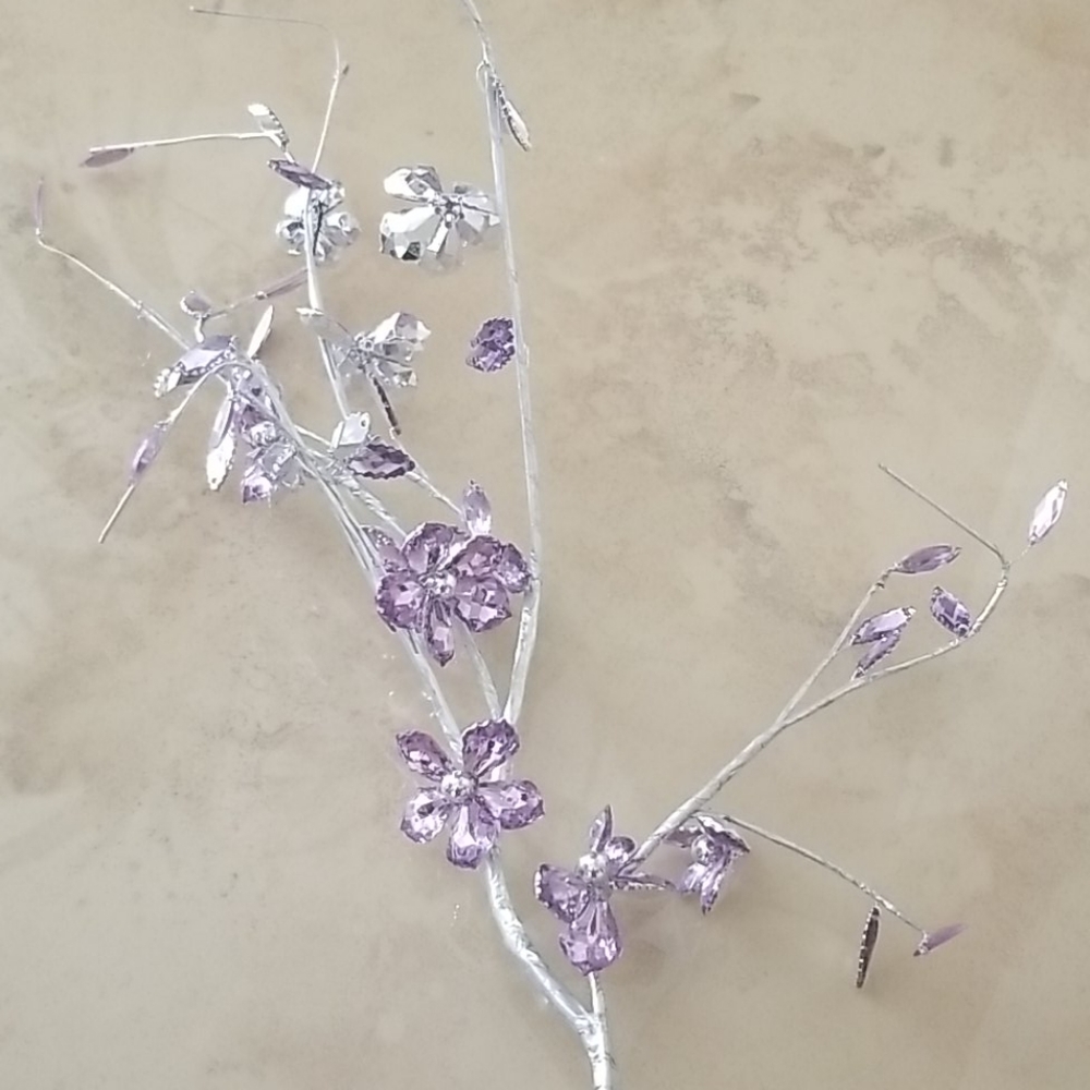 Purple Glass Flowers Strand